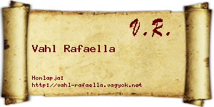 Vahl Rafaella névjegykártya